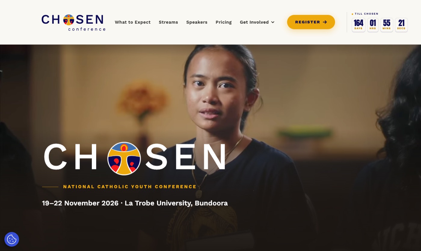 Chosen Conference website homepage — chosenconference.org.au